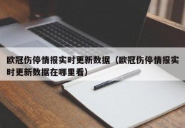 欧冠伤停情报实时更新数据（欧冠伤停情报实时更新数据在哪里看）