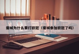 曼城为什么要打欧冠（曼城参加欧冠了吗）