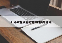 叶小欢在欧冠的地位的简单介绍