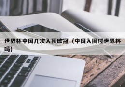 世界杯中国几次入围欧冠（中国入围过世界杯吗）