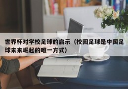 世界杯对学校足球的启示（校园足球是中国足球未来崛起的唯一方式）