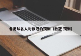 各足球名人对欧冠的预测（欧冠 预测）