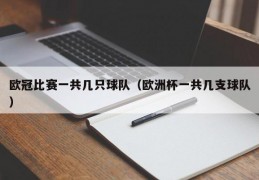 欧冠比赛一共几只球队（欧洲杯一共几支球队）