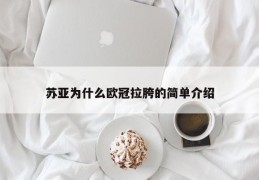 苏亚为什么欧冠拉胯的简单介绍