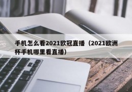 手机怎么看2021欧冠直播（2021欧洲杯手机哪里看直播）