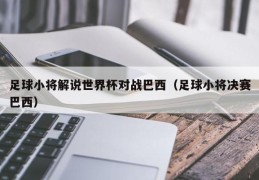 足球小将解说世界杯对战巴西（足球小将决赛巴西）